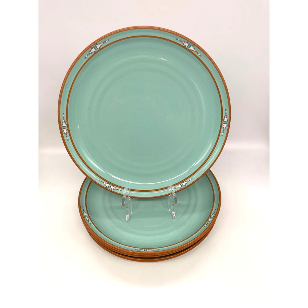 Vintage Noritake Boulder Ridge 8674 Set of 4 Stoneware Dinner Plates Southwest